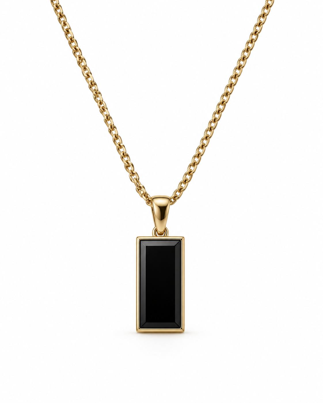 Obsidian Bar Pendant Necklace